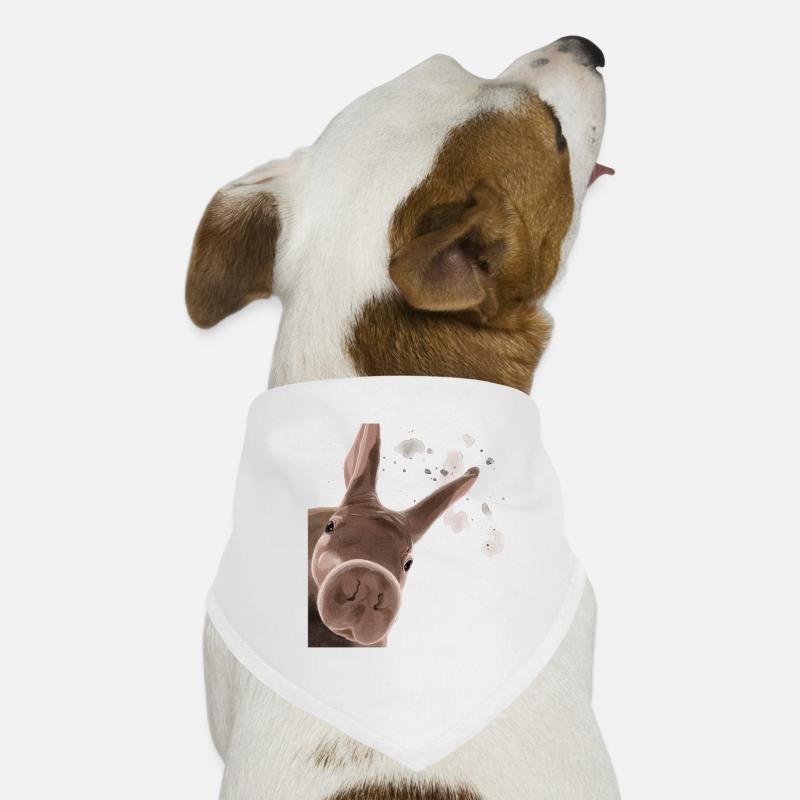 Neugieriger Erdferkel - Hunde-Bandana - Weiß