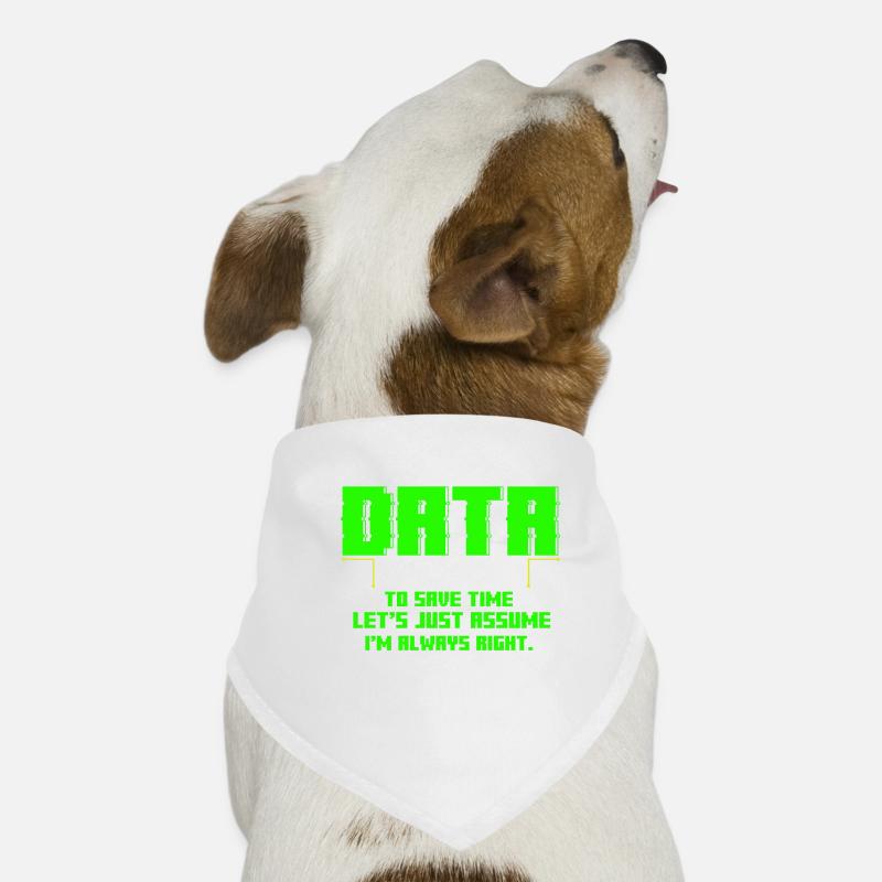 Data Scientist Engineer Nerd Analyst Gift - Dog Bandana - white