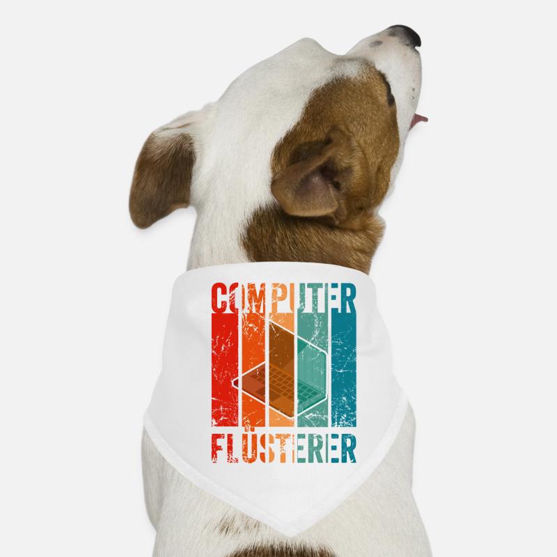 Vintage Computer Flüsterer - Hunde-Bandana - Weiß