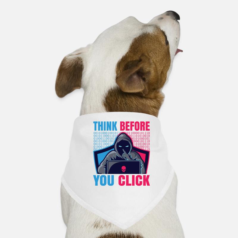 Think before you click on computer gift Dog Bandana