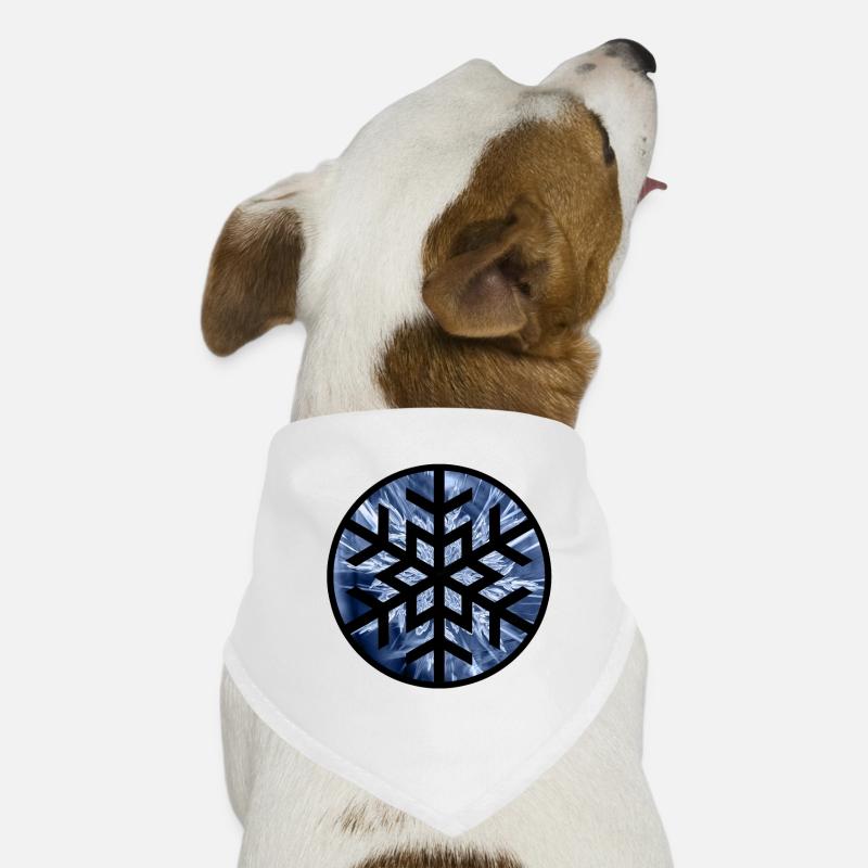 winter snowflake pattern ornament ice crystal Dog Bandana
