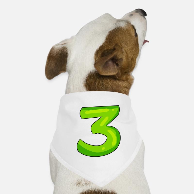 Digit 3 green Dog Bandana