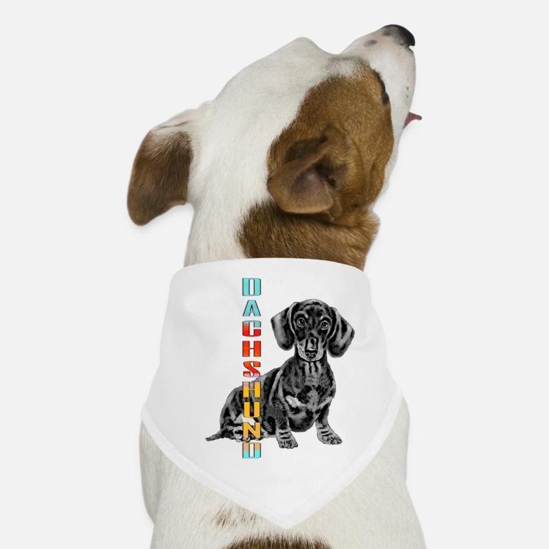 Dackel - Hunde-Bandana - Weiß