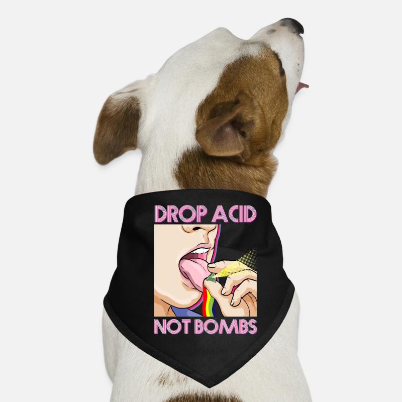 Drop Acid Not Bombs Techno Raver Cybergrind MDMA Bandana pour chien