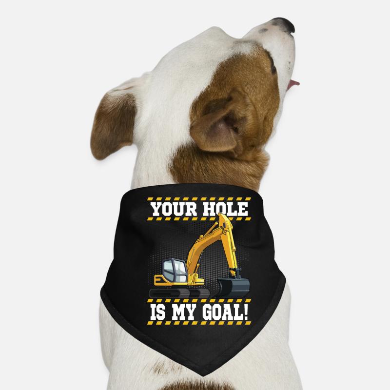 Excavator Machine Operator Work Occupation Construction Work Dog Bandana