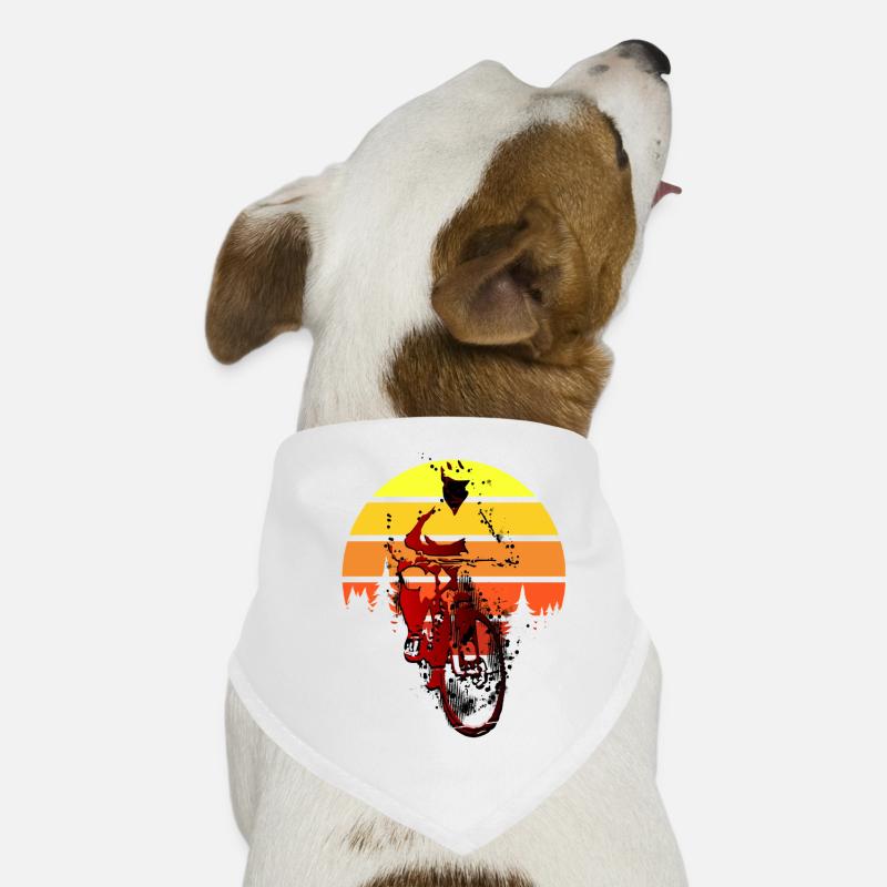 Cyclistes au coucher du soleil rétro Bandana pour chien
