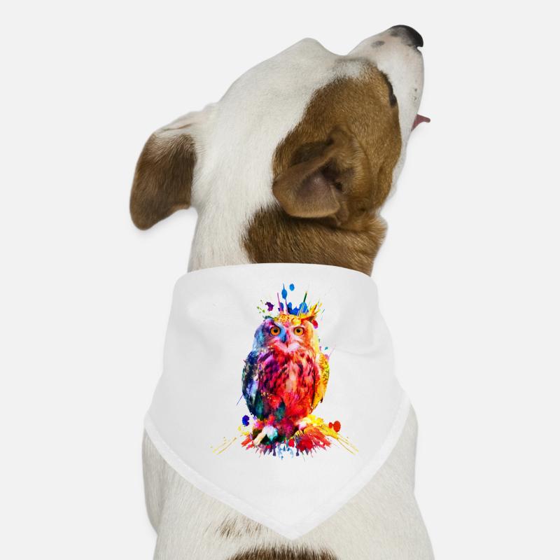 Bunte Eule, Aquarell Hunde-Bandana