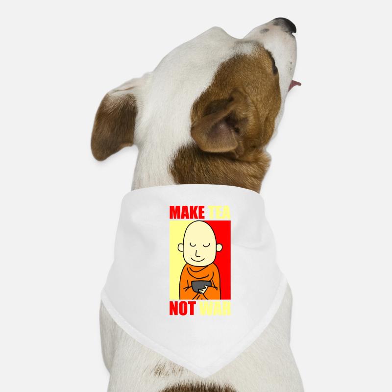 MAKE TEA NOT WAR Liebe Friede Tee Trinker Hunde-Bandana