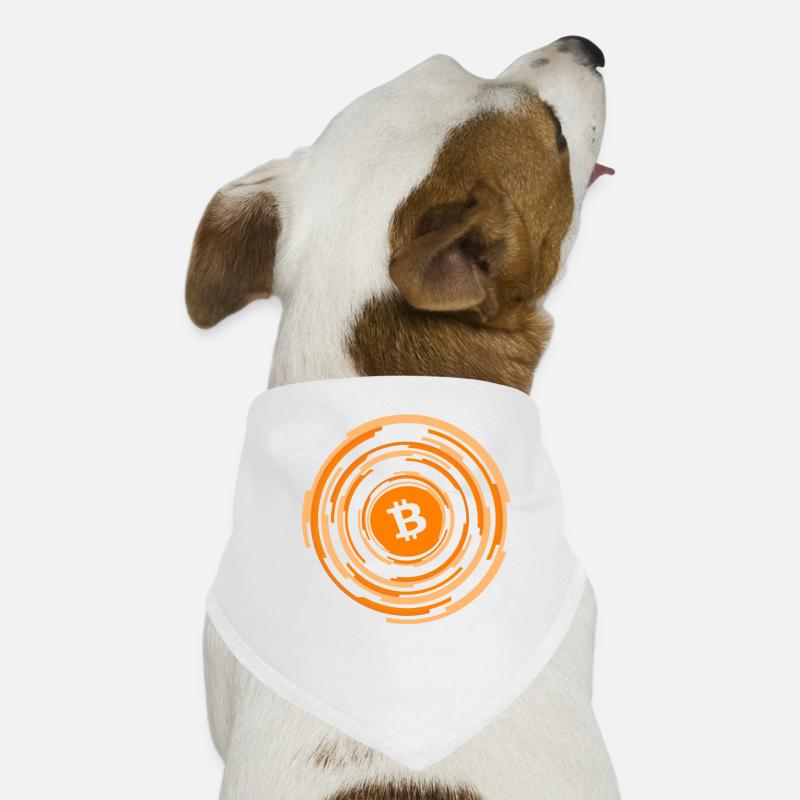 Bitcoin Kryptowährung - Hunde-Bandana - Weiß