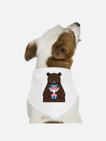 Transgender Pride Mama Bear - Dog Bandana - white