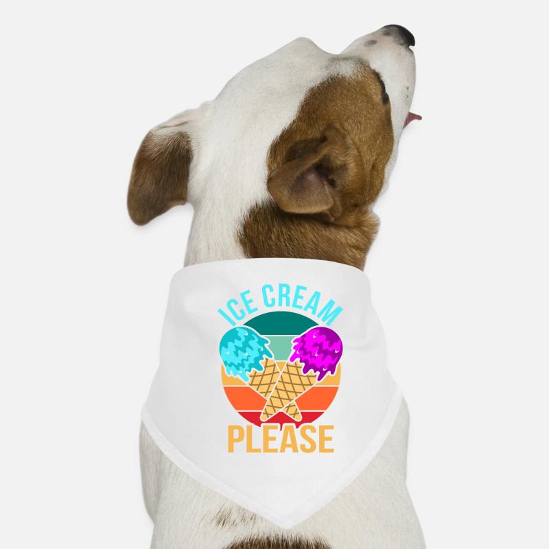 Eiscreme - Hunde-Bandana - Weiß