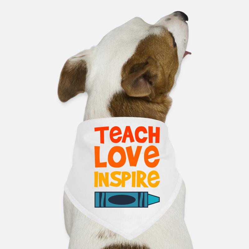TEACH LOVE INSPIRE Lehrer Spruch Lehrerin Lustig Hunde-Bandana