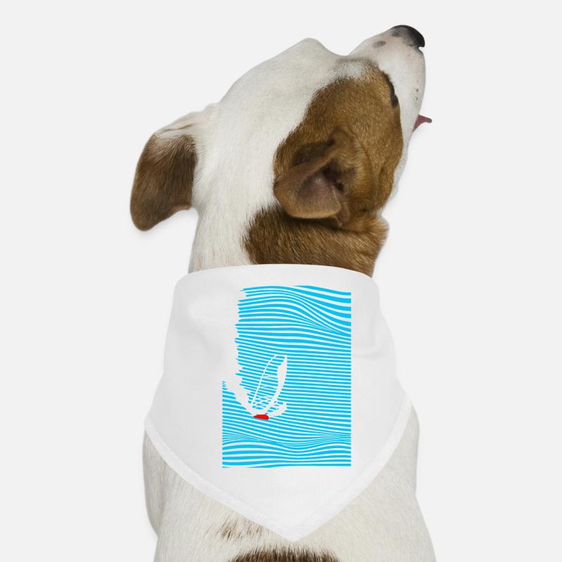 Windsurfers Windsurfing Wave - Dog Bandana - white