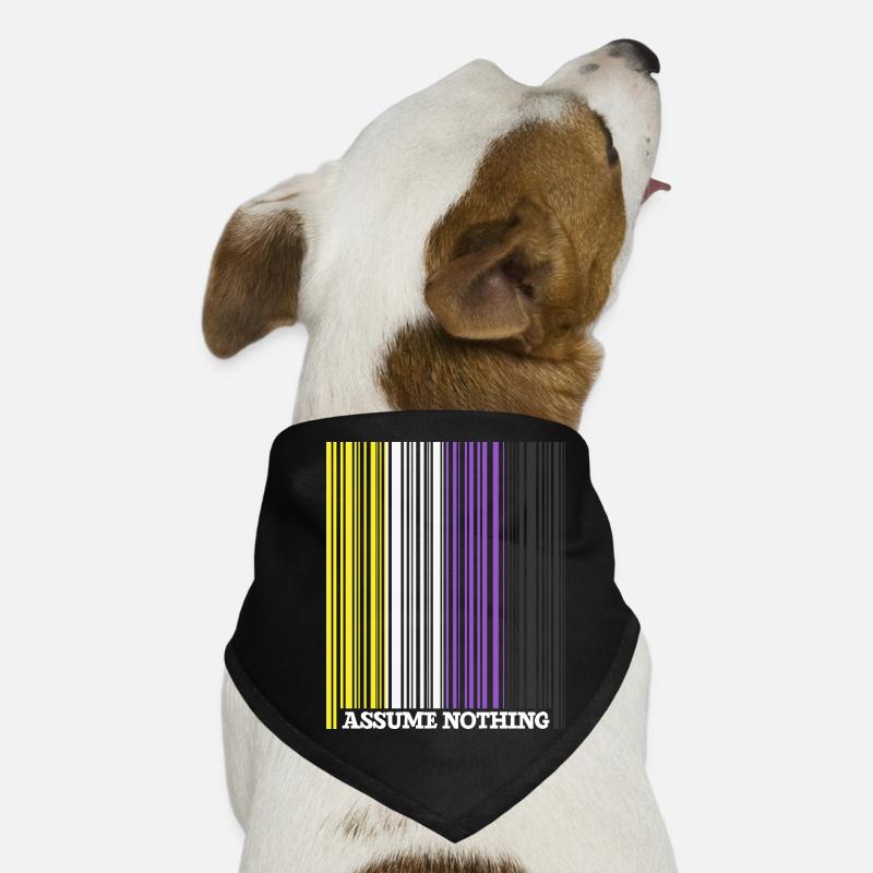 Nonbinary Flag Barcode Enby Genderqueer LGBT Dog Bandana