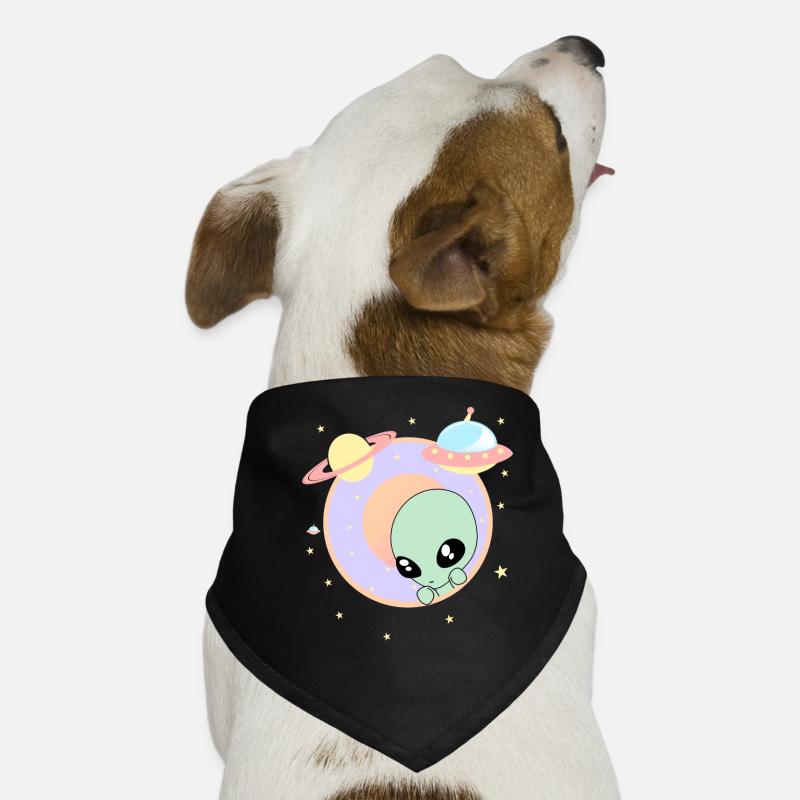 Chibi Alien Kawaii Pastel Mignon Green Man Space OVNI Bandana pour chien