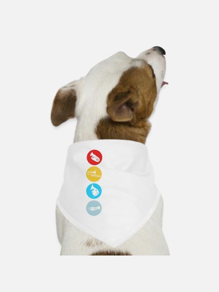 Tuba Blechblasinstrumente - Hunde-Bandana - Weiß