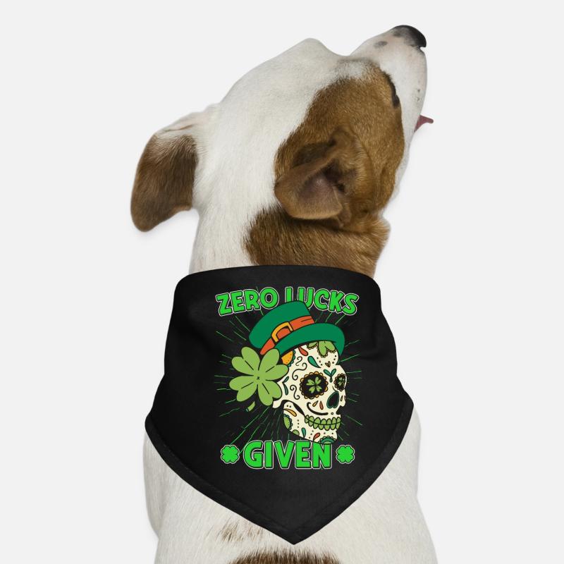 Zero Lucks Given Mardi Gras Skull st patricks day Dog Bandana