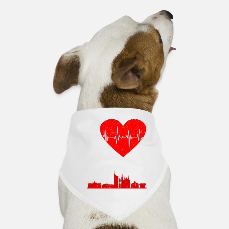 Leipzig - Hunde-Bandana - Weiß