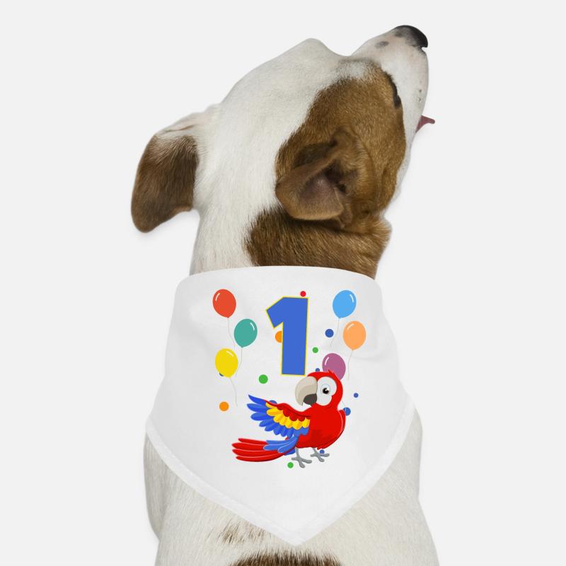 1er anniversaire anniversaire d’enfant 1 ans perroquet Bandana pour chien