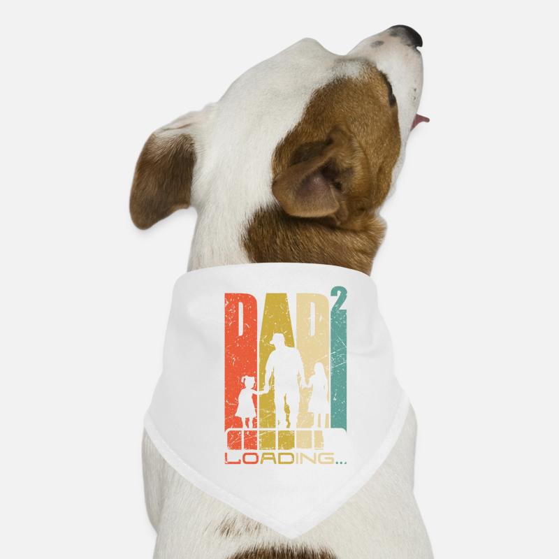 Papa 2 Töchter Vater werden Geschenk - Hunde-Bandana - Weiß