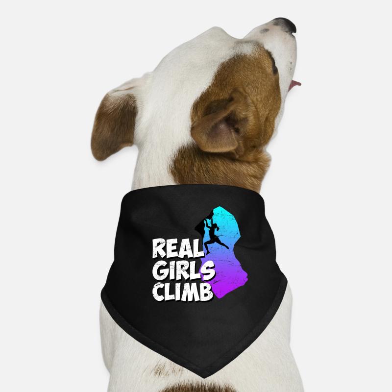 Climbing Boulder Saying Real Girls Climb Dog Bandana