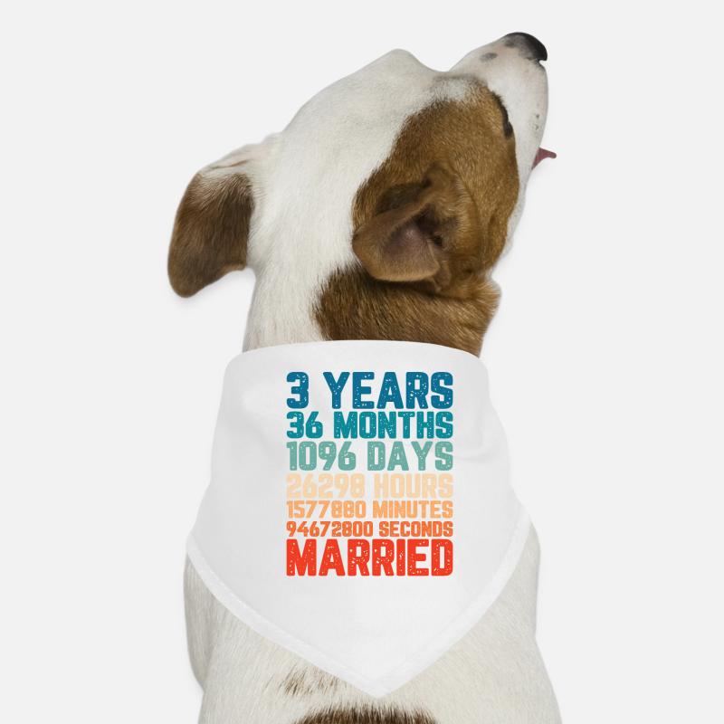 3 Jahre verheiratet Hochzeit Ehe Spruch Geschenk Hunde-Bandana