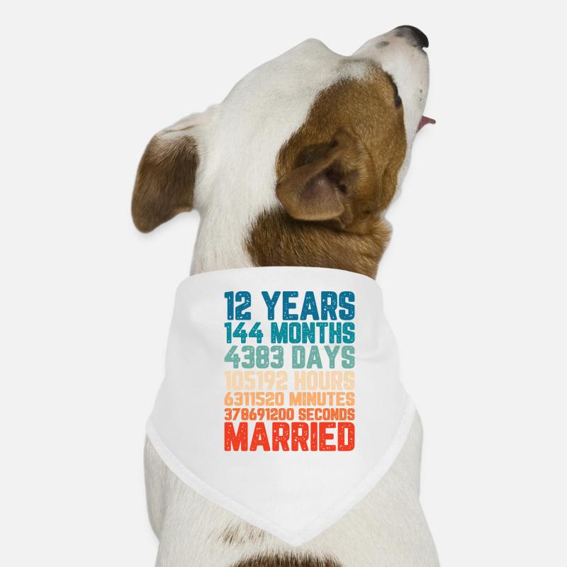 12 years married Wedding Marriage Saying Gift Dog Bandana