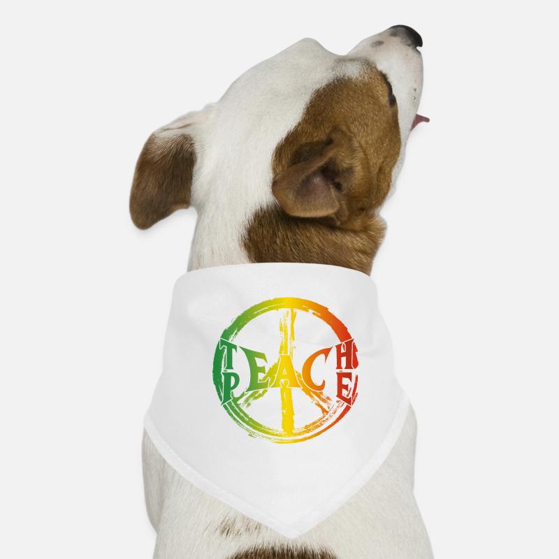 Teach Peace - Hunde-Bandana - Weiß