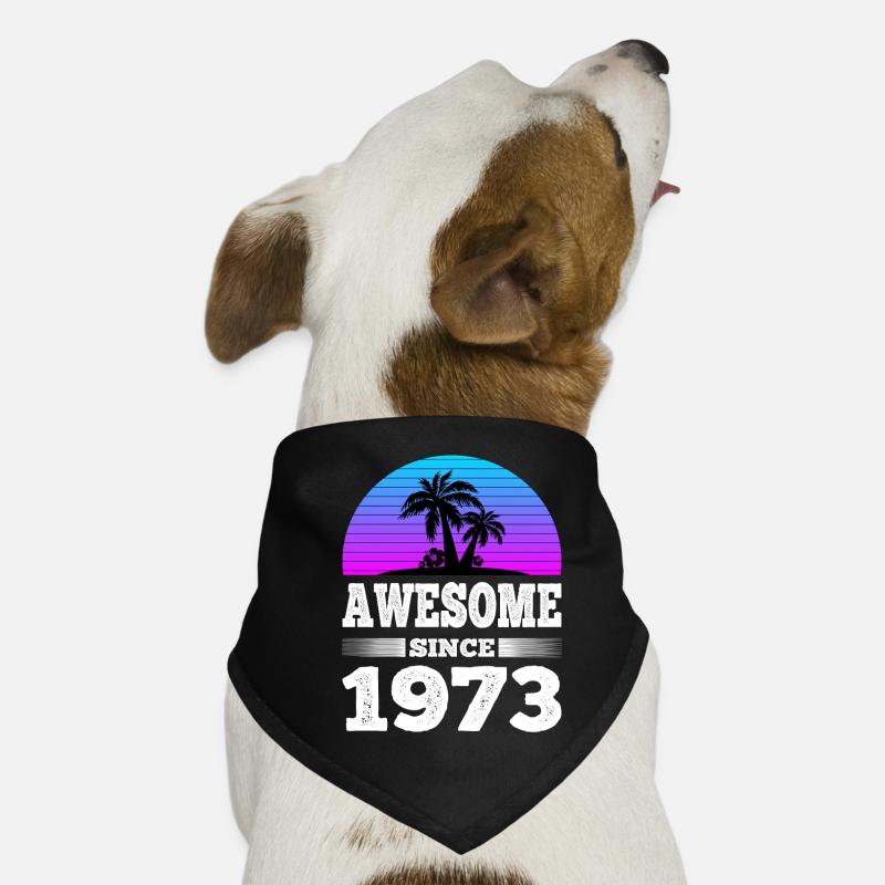 Awesome Since 1973 Sunset blau Hunde-Bandana