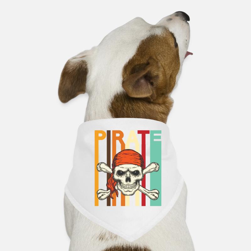 Retro Pirate Skull Design Dog Bandana