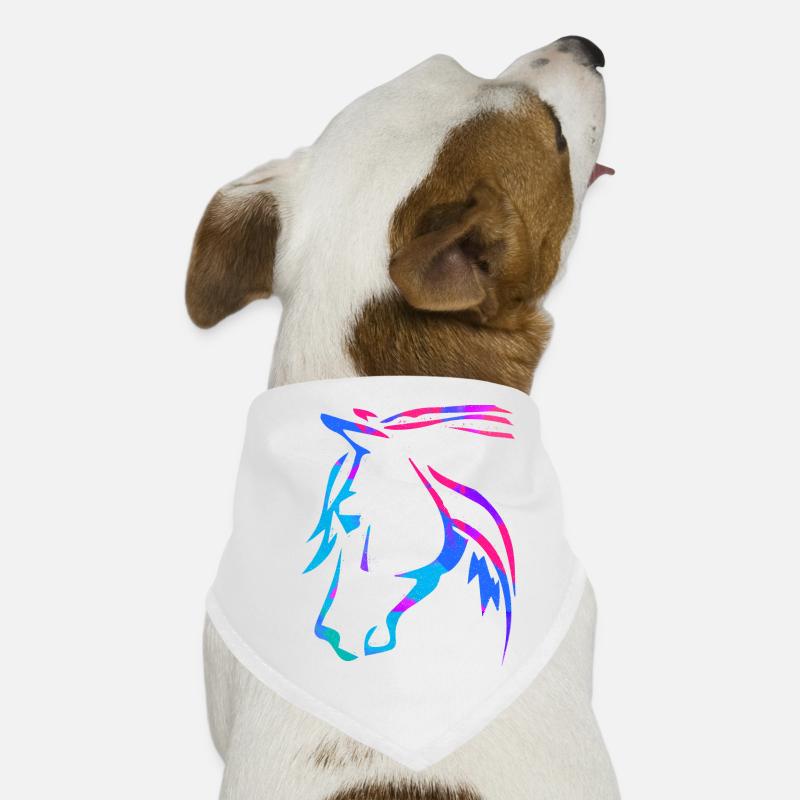 Cheval en rose - Dessin de tête de cheval - Équitation Bandana pour chien