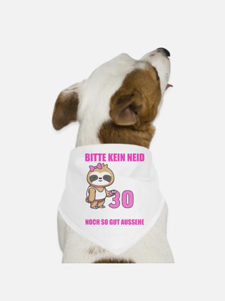 30 Jahre im Dienst 30 Jähriges Dienstjubiläum - Hunde-Bandana - Weiß