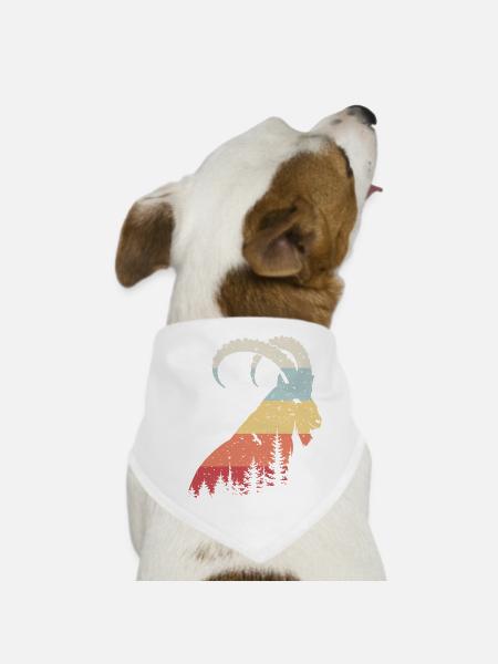 Steinbock - Hunde-Bandana - Weiß
