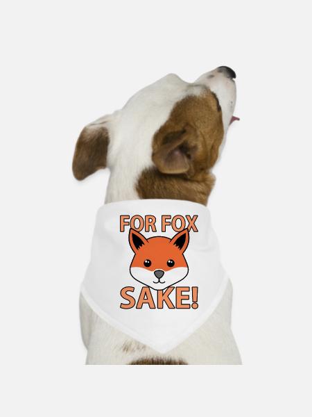 Fox - Dog Bandana - white - Front