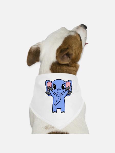 Elefant Fitness Motivation Gym Geschenk - Hunde-Bandana - Weiß - Vorne