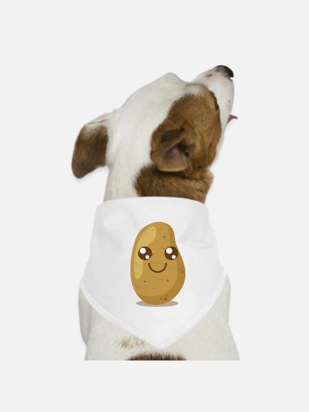 Kawaii Potato I Potatos Lover I My Spirit Animal - Dog Bandana - white
