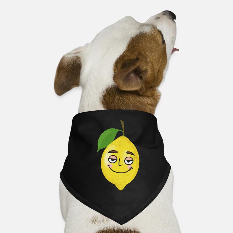 Lächelnde Zitrone Lustige Zitrone Früchte Hunde-Bandana
