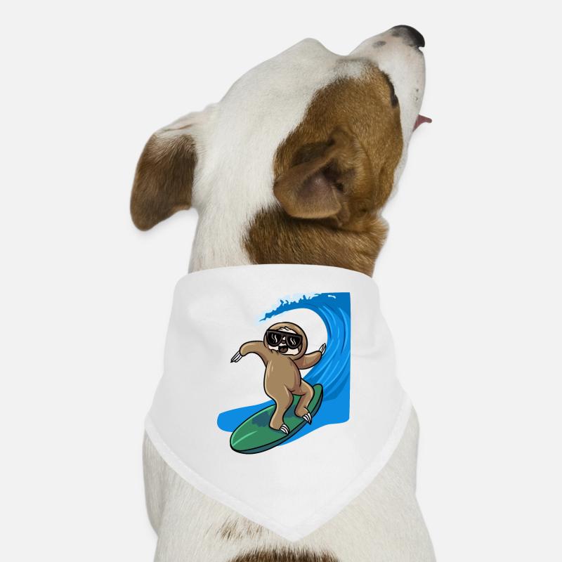 Sloth Surfer Surfboard Surfboard Dog Bandana
