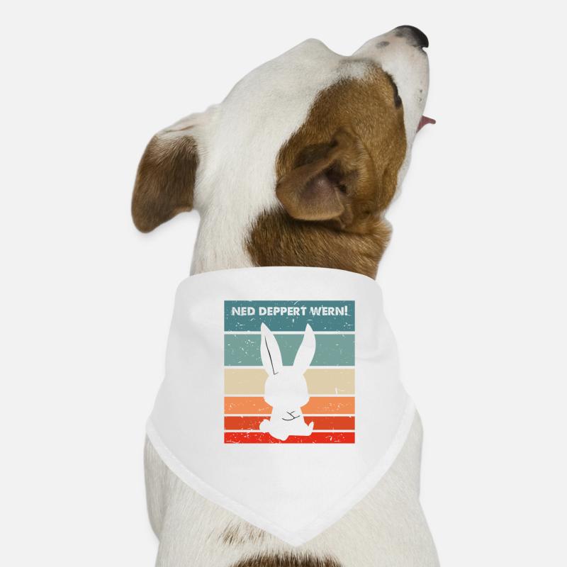 Ned devient deppert drôle en disant drôle de lapin - Bandana pour chien - blanc