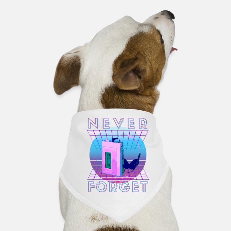 Never Forget Retro 80er 90er Nostalgie Hunde-Bandana