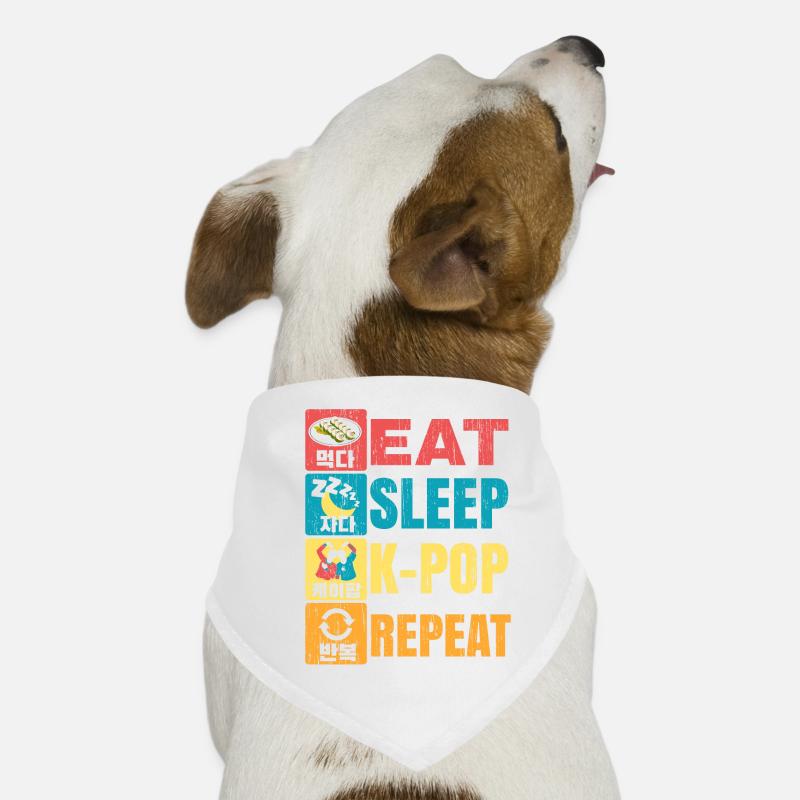 Eat Sleep K-Pop Répéter la musique coréenne Corée du Sud Bandana pour chien