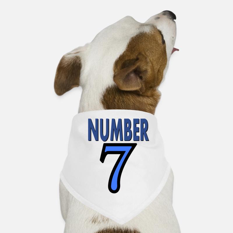 Nummer 7 die Zahl 7 Geburtstag feiern Geschenkidee - Hunde-Bandana - Weiß