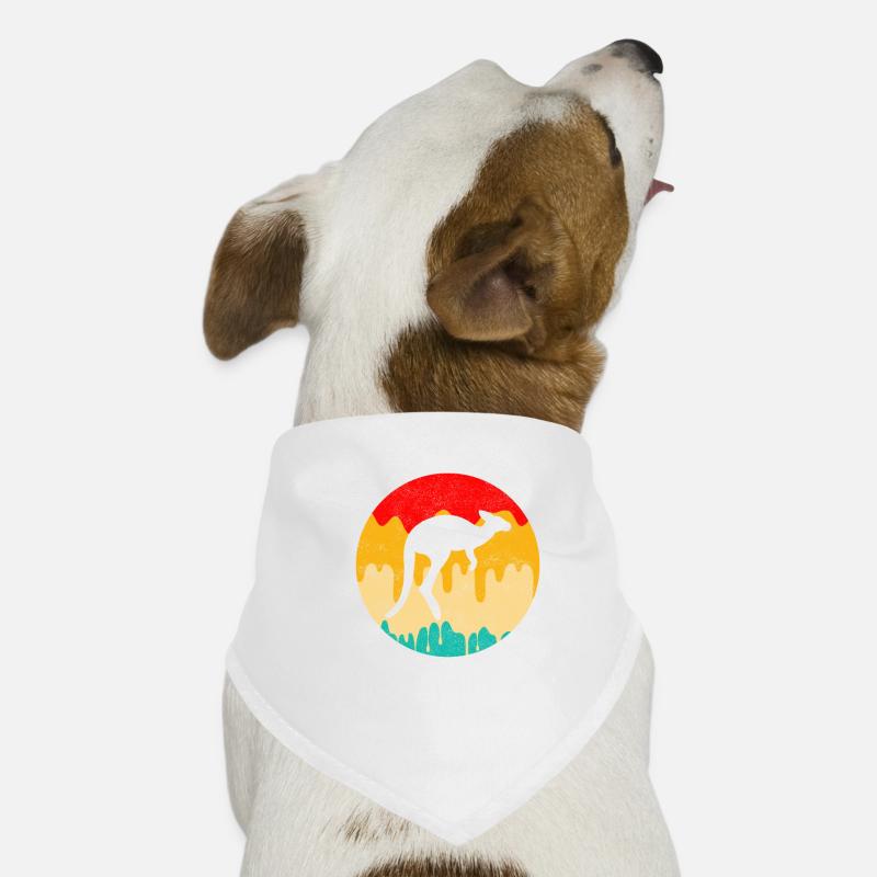 Känguru Retro - Hunde-Bandana - Weiß