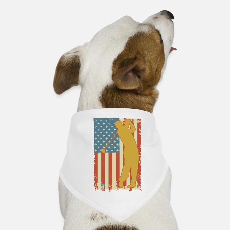 Drapeau américain de golf Bandana pour chien