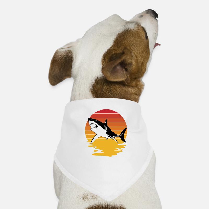requin, grand requin blanc, requins, mégalodon, requin, requin marteau - Bandana pour chien - blanc