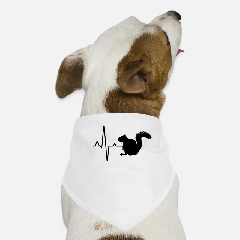Eichhörnchen Herzschlag - Hunde-Bandana - Weiß