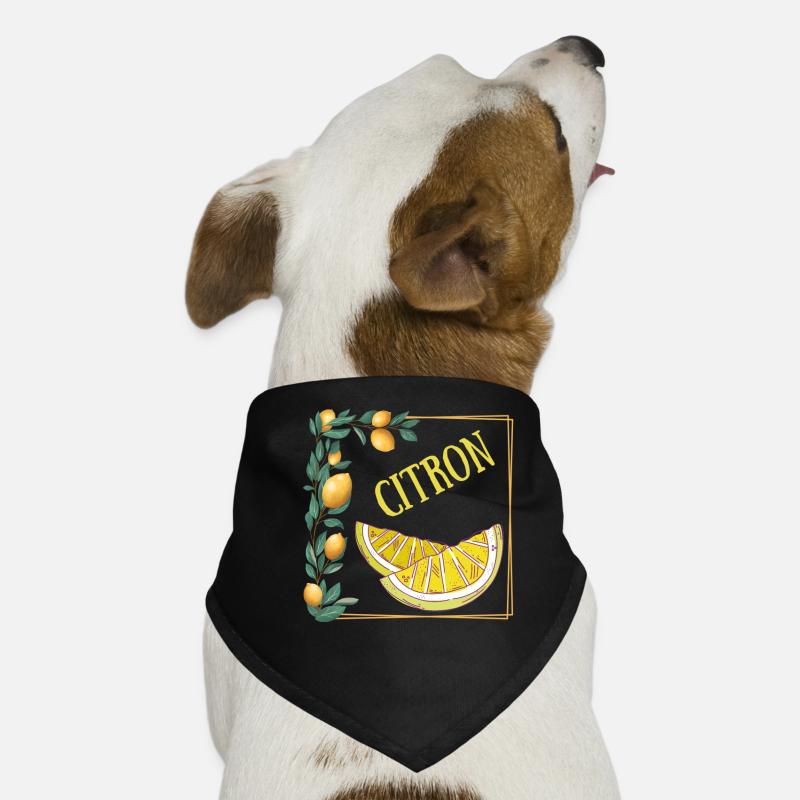 cadre citron jaune été Bandana pour chien
