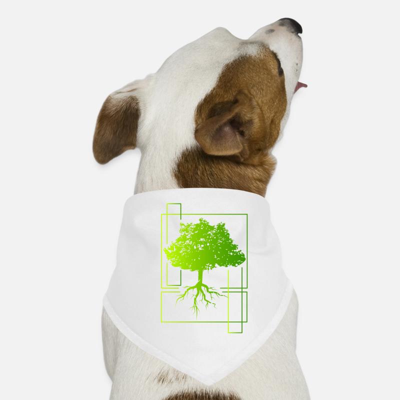 Baum - Hunde-Bandana - Weiß