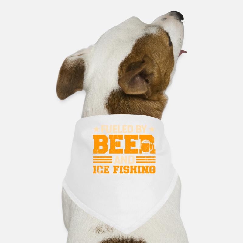 Alimenté par la bière et la pêche sur glace Bandana pour chien