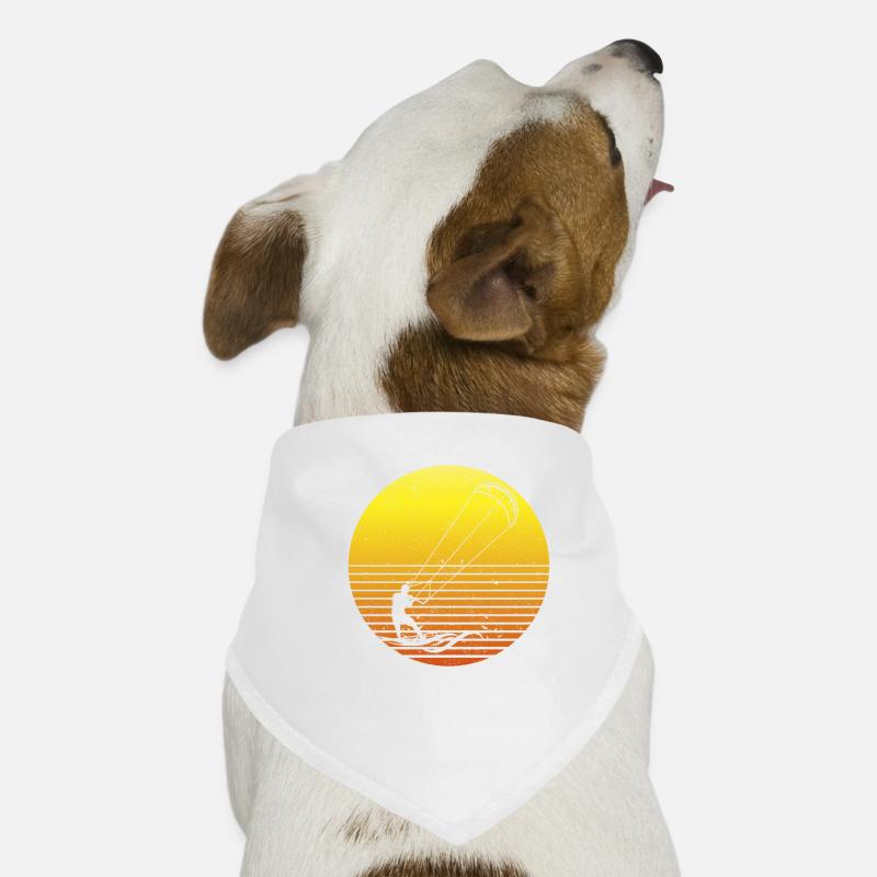 Kitesurf Rétro Vintage Surfboard Kiteboard Kite Bandana pour chien
